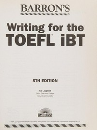 Barron's writing for the TOEFL ibt